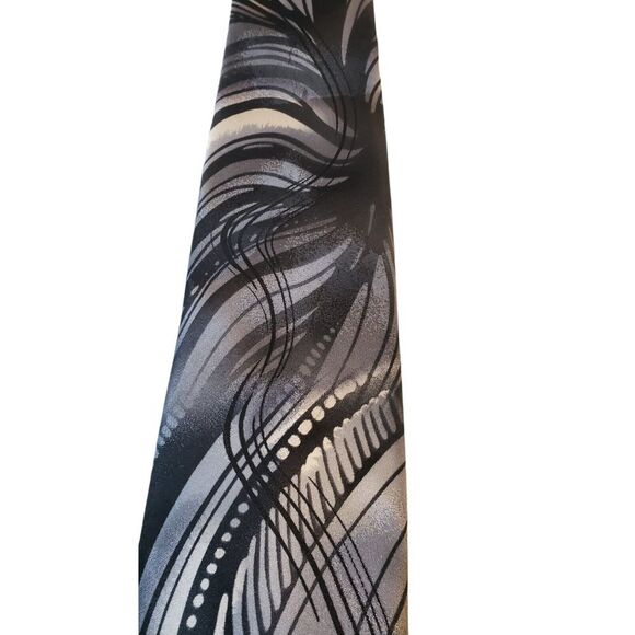 J Garcia 'Riptide'  Neck Tie‎ Mens Black Gray Abstract Collectors Edition Silk - Picture 2 of 13